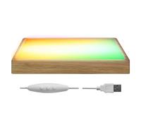 Crystal Art Glass Light Display Base, Multicolored Dimmable Nightlight Wooden Stand, Rectangle LED Base for 3D Crystal Glass Art (Multicolored, 1pc)