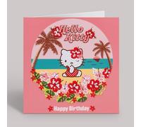 CRYSTAL ART Happy Birthday Aloha 18x18cm Card Hello Kitty