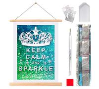 CRYSTAL ART Keep Calm & Sparkle Mini Scroll Kit 20x30cm Craft Buddy