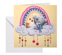 CRYSTAL ART New Baby Tiny Tatty Teddy Card 18x18cm