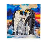 CRYSTAL ART Penguin Family Card 18x18cm