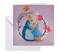 CRYSTAL ART Peter & Mrs Josephine Rabbit Card 18x18cm