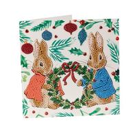 CRYSTAL ART Peter Rabbit Festive Wreath Christmas 18x18cm Card