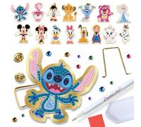Crystal Art Pin Badge Blind Bag - 1 of 15 Collectible Pin Badges, Mystery Pack, Sparkling Diamond Art Gift for Disney Fans