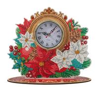 CRYSTAL ART Shining Poinsettia Clock Kit Decoration