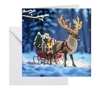 CRYSTAL ART Snowy Sleigh Card 18x18cm Kit Craft Buddy Christmas