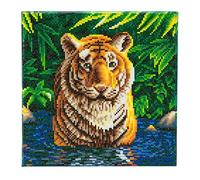 Crystal Art Tiger Pool 30x30cm Framed Crystal Art Kit