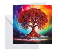 CRYSTAL ART TREE OF LIFE 18x18cm Greeting Card