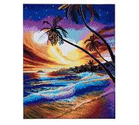 Crystal Art Tropical Beach 40 x 50 cm Portrait Framed Crystal Art Kit
