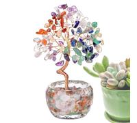 Crystal Artificial Trees - Bonsai Figurine, Handmade Fengs Shuis Ornament, Decorative Crystal Charm Decor | Accent Positive Energy for Family Colleague Friends Men Women Mother Father Celebration