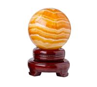 Crystal Ball， 40~50mm, Natural Yellow Calcite Crystal Ball with Stand, Quartz Sphere Healing Stone(60~70mm)
