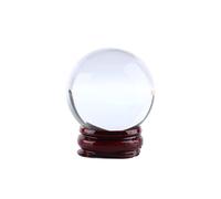 Crystal Ball Crystal Sphere with Wood Stand 40mm Clear Crystal Ball Feng Shui Crystal Display Sphere Ornaments for Meditation Healinggift