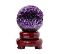Crystal Ball Amethyst Cluster, Smiling Raw Stone Geode Cornucopia Money Bag Home Decoration Ornaments for Divination,A-5-5.5cm Gemstone Stone