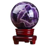 Crystal Ball Amethyst Decorative Crystals Sphere Sculpture Figurine Gemstone Feng Shui Home Desk Decor Collection,11cm/4.3in