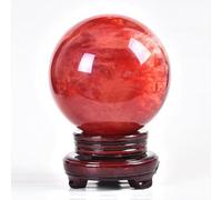 Crystal Ball Crystal Spheres Red Crystal Ball Ornaments Cinnabar Desktop Living Room Office Study Home Decoration Crystal Ball,red Crystal ball-9cm
