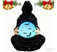 Crystal Ball, Death Statue, Gothic Home Decor, Grim Reaper Figurine Resin Spooky Gothic Skeleton Decor Ornament Darkness Style Resin Craft For Home Offiice Desktop Cabinets