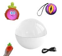 Crystal Ball Digital Display, MorpheOrb 3D Crystal Ball Ultrasound, 2.7" Memory Light Globe Sphere with Electronic Display Sound, Crystal Ball Digital Photo Album-DIY Video Player(White)