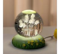 Crystal Ball Engraved with with LED Colorful Base, Collectible Ornament,D-80mm