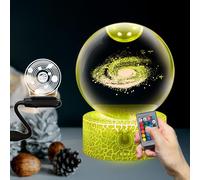 Crystal Ball Galaxy Universe Shape Shining Night Light USB Colorful Base Remote Control/Touch 16 Light Color Changing Clear Vivid Glass Ball Bedside Lamp USB Rechargeable Decor Gift for Friends