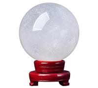 Crystal Ball Glass Sphere White Office Transparent Auspicious Feng Shui Stone Carving Polished Gift Ornaments Decorative,7cm