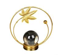 Crystal Ball Leaf Ornament,Crystal Ball Ornament - Gold - 13.5x13.5cm - Iron And Glass For Living Room Bedroom Crafts Decor(#2)