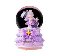 Crystal Ball Music Box Handmade Innovative Musical Box With Flashing Light Effect For Home Party Decoration Exquisite Cartoon Design Elegant Decor Gift For Loved Ones Glass