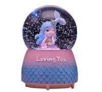 Crystal Ball Music Box,Mermaid Snow Globe,10 x 17 cm,Musical Artware, Rotating Musical Box,Dreamy and Exquisite Desktop Ornament, for Girls Birthday Christmas Thanksgiving Present