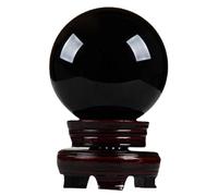 Crystal Ball Natural Black Quartz Crystal Ball for Decorative Ball Ball with a Stand with Stand,Black,6cm