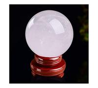 Crystal Ball Natural Cracked Milky White Crystal Ball Office Auspicious Ball Feng Shui Ball Stone Carving Gift Ornaments Crystal Ball(10CM)