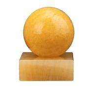 Crystal Ball Natural Cracked Topaz Crystal Ball with Base Office Auspicious Ball Feng Shui Ball Stone Carving Gift Ornaments Crystal Ball(8CM)