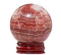 Crystal Ball， Natural Rhodochrosite Crystal Ball Sphere with Stand - Hand Carved(60~65mm)