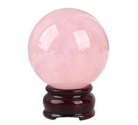 Crystal Ball， Natural Rose Quartz Sphere Decor for Bedroom Room,Polished Stone Spiritual Home Office Ornament,3.9"(5.5"(14cm))