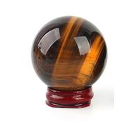 Crystal Ball， Natural Tiger's Eye Crystal Ball with Stand,Home and Office Decoration,Reiki Balancing Meditation Energy,4cm(9cm)
