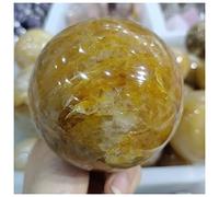 Crystal Ball Natural Yellow Gum Flower Stone Ball Crystal Decoration (Size : 500-550g)