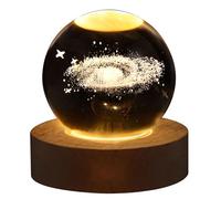 Crystal Ball Night Light with Warm LED Base - Stunning 3D Crystal Globe for Room Decor, Perfect as a Unique Gift for Teens and Young Adults