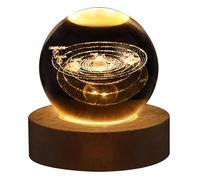 Crystal Ball Night Light with Warm LED Base - Stunning 3D Crystal Globe for Room Decor, Perfect as a Unique Gift for Teens and Young Adults