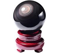 Crystal Ball Obsidian Ornament Lucky Transfer Office Desktop with Bracket Feng Shui Divination Home Decor Ornaments,obsidian-3cm