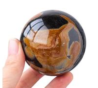 Crystal Ball Ocean Black Tourmaline Symbiotic Gemstone Sphere Figurine for Home Decoration Fengshui,60~65mm