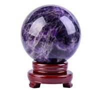 Crystal Ball Ornament, Dream Amethyst Crystal Ball Sphere with Stand - Room Decor, Healing, Witchcraft Supplies(4.7in(12cm))