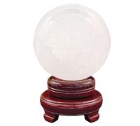 Crystal Ball Ornament, White Polished Decorative Sphere Figurine Sculpture, Crystals Ball Feng Shui Home Decorfor,Witchcraft,17cm/6.7in