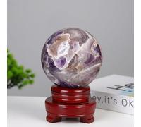 Crystal Ball Ornament with a Base for Home and Parties Decoration,Purple,70mm