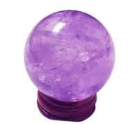 Crystal Ball Ornaments raw Stone Polished Various Materials Living Room Office Home Relocation,Amethyst