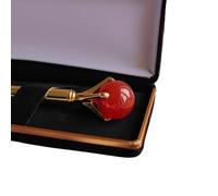 Crystal Ball Pen (1pc), Crystal Pens, Gold Writing Pens For Journal, Available in 10 Crystals, Crystal Sphere, Amethyst, Rose Quartz, Opal, Green Aventurine, Sodalite (Carnelian (Vitality))