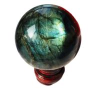 Crystal Ball Quartz Labradorite for Home Decoration Dream Amethyst Sphere Stone-Labradorite,60mm Gemstone Stone