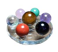 Crystal Ball Seven Star Array Obsidian Crystal The Office Decor Tablescape Decor Chakra Mineral Starter Set Textured Crystal Ball 7 Chakra Crystal Ball Crystal Ball Statue Gem,M