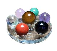 Crystal Ball Seven Star Array Obsidian Crystal The Office Decor Tablescape Decor Chakra Mineral Starter Set Textured Crystal Ball 7 Chakra Crystal Ball Crystal Ball Statue Gem,L