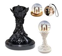 Crystal Ball Video Player - Digital Memory Orb Lamp with 4GB Memory, Personalized Uploadable Videos/Photos 3D Ultrasound Sphere, Custom Gift for Anniversary/Birthday/Wedding (Black Seat frame)