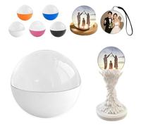 Crystal Ball Video Player - Digital Memory Orb Lamp with 4GB Memory, Personalized Uploadable Videos/Photos 3D Ultrasound Sphere, Custom Gift for Anniversary/Birthday/Wedding (White Crystal ball)