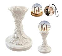 Crystal Ball Video Player - Digital Memory Orb Lamp with 4GB Memory, Personalized Uploadable Videos/Photos 3D Ultrasound Sphere, Custom Gift for Anniversary/Birthday/Wedding (White Seat frame)