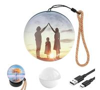 Crystal Ball Video Player, Memory Orb Christmas Decorations with Digital Display, Customizable LED Photo & Video Sphere For Birthdays, Christmas,Thanksgiving Day (White)